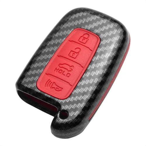 Miniatura 7 de Funda para llavero con cubierta negra Compatible con Hyundai Azera Elantra GT EQUUS Genesis Coupe Santa FE Sonata Tucson Veloster para KIA Borrego