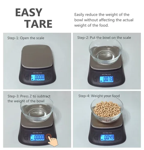Miniatura 4 de NUTRI FIT Báscula de cocina ultra delgada, báscula digital de peso de alimentos para hornear cocinar en gramos y onzas, pantalla LCD retroiluminada