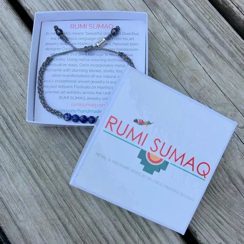 Miniatura 2 de Rumi Sumaq Pulseras de cuerda de piedras preciosas labradorita, sodalita, lapislázuli, cuarzo, ópalo peruano y más Brazalete tejido ajustable