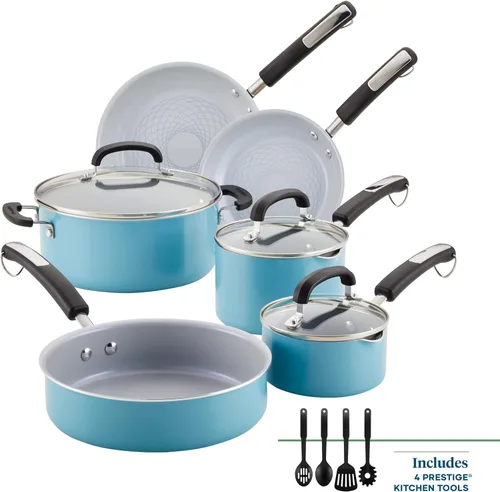 Miniatura 14 de Sartén antiadherente de cerámica EcoAdvantage de Farberware, 10 pulgadas, Aqua Aguamarina