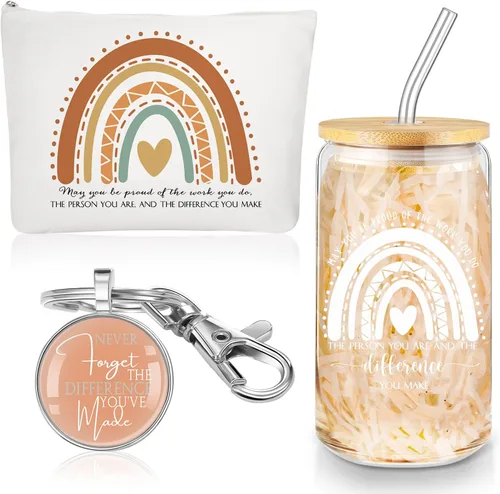 Miniatura 13 de Yaomiao 3 piezas de regalo de agradecimiento Cna para mujeres, graduación, agradecimiento, bolsa de cristal de 16 onzas, llavero para profesora