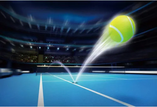 Leyiyi Fondo de fotografía para cancha de tenis de 5 x 3 pies, luces de estadio, pelota de tenis voladora, fondo de juego, accesorios de estudio,