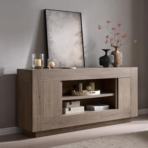Miniatura 3 de OKD Moderno soporte de TV de 70 pulgadas, centro de entretenimiento para televisores de hasta 80 pulgadas, consola multimedia con almacenamiento