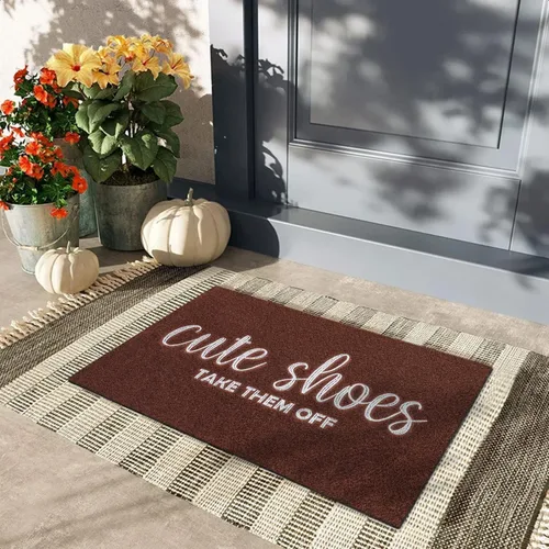 Miniatura 6 de Tapete de Puerta de Entrada de Bienvenida para Interiores y Exteriores, Tapetes de Entrada para Rascador de Zapatos, Lindos Zapatos Quítatelos