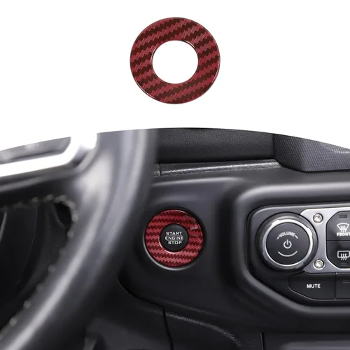 Miniatura 14 de RT-TCZ para Jeep JL Anillo de Cubierta de Botón de Arranque/Parada para Jeep Wrangler JL JLU Gladiator JT 2018-2024 Accesorios de Interior Azul Bebé
