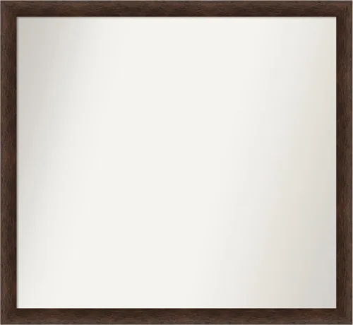 Miniatura 429 de Amanti Art Espejo de pared personalizado no biselado (24 x 27 pulgadas), marco estrecho de nogal chipre - varios tamaños personalizados - Espejo