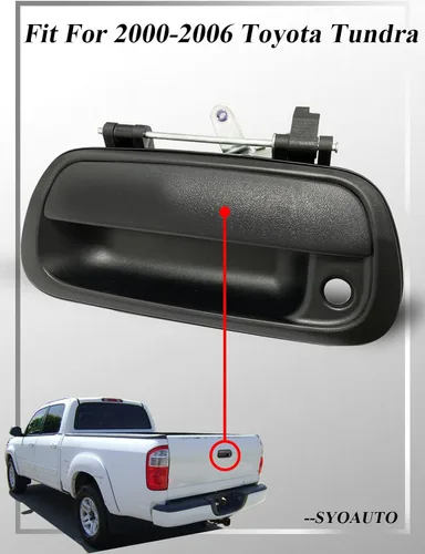 Miniatura 7 de SYOAUTO Manija de compuerta trasera para Toyota Tundra 2000-2006, manija de pestillo de compuerta trasera con orificio para llave que reemplaza #