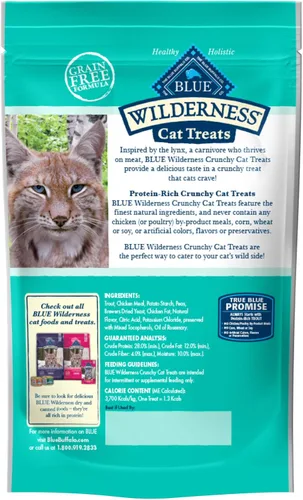 Miniatura 2 de Blue Buffalo Wilderness Golosinas crujientes para gatos con alto contenido de proteínas, hechas con ingredientes naturales, trucha sabrosa, bolsa