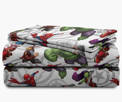 Miniatura 5 de Jay Franco Marvel Avengers Team - Juego de cama Full de 5 piezas - Incluye edredón y juego de sábanas - Poliéster súper suave resistente a la Azul