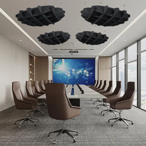 Miniatura 2 de Panel acústico de gofres para techo, paneles acústicos POOMEL absorbentes de sonido, gran panel de reducción de ruido colgante, difusores de sonido