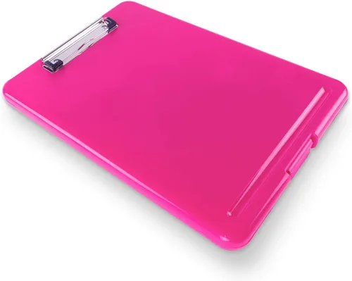 Miniatura 2 de Portapapeles con almacenamiento delgado plegable para enfermería, maestros, entrenadores y oficina, plástico resistente con soporte para bolígrafo