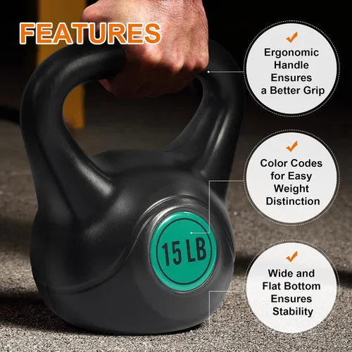 Miniatura 3 de Fitvids Juego de pesas rusas para entrenamiento de fuerza, pesas rusas