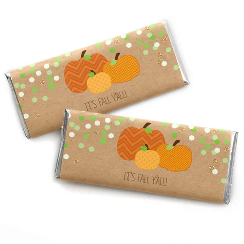Big Dot of Happiness Parche de calabaza – Envolturas de barra de caramelo para otoño, Halloween o Acción de Gracias – Juego de 24 Pumpkin