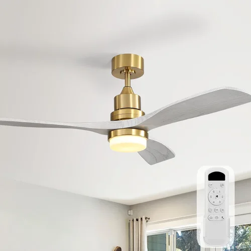 Miniatura 16 de Sofucor Ventiladores de techo de 52 pulgadas, sin luz, ventilador de techo para exteriores con control remoto, motor CC reversible de 3 cuchillas