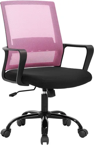 Miniatura 13 de BestOffice Silla giratoria para computadora, soporte lumbar ejecutivo, silla de malla, taburete ajustable para mujeres y hombres (negro)