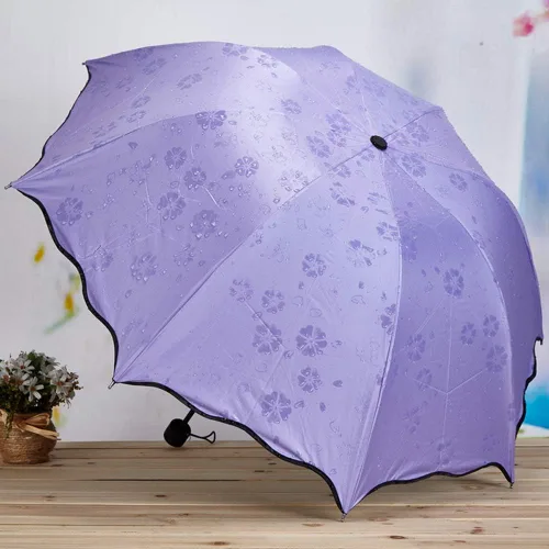 Miniatura 4 de Sombrilla antirayos UV para lluvia y sol, resistente al viento, 3 plegable, portátil