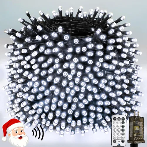 Miniatura 13 de Luces de Navidad controladas por voz con control remoto, cadena de 300 luces LED de 99 pies para interiores y exteriores con 12 modos, 3
