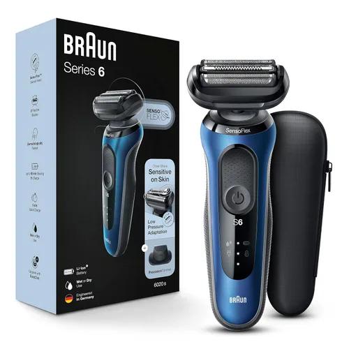 Miniatura 9 de Braun Maquinilla de afeitar eléctrica para hombre, serie 6 6120s, afeitado en húmedo y seco, modos de afeitado turbo y suave, con recortador