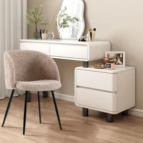 Miniatura 8 de Homedot Juego de 2 sillas de comedor tapizadas de barril negro, modernas sillas de cocina de mediados de siglo, cómodas con asiento acolchado