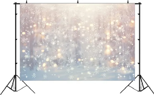 Miniatura 7 de Lofaris - Fondo de Navidad de Copo de Nieve Blanco Maravilloso de Invierno, Brillo de Navidad, Bokeh, Nieve, Decoraciones de Fiesta Familiar