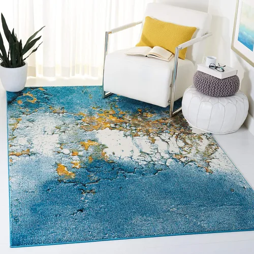 Miniatura 16 de SAFAVIEH Glacier Collection GLA125M - Alfombra moderna abstracta que no desprende pelusa, para sala de estar o dormitorio, 2 pies 3 pulgadas x 4