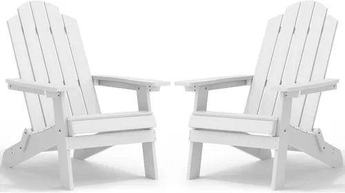 Miniatura 29 de MXIMU Silla Adirondack plegable para exteriores: sillas Adirondack fáciles de montar y cómodas, silla de plástico compuesto para todo tipo de clima