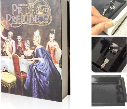 Miniatura 8 de Kingsida - Caja fuerte con cerradura de libro de papel real con cerradura de llave, diccionario secreto oculto (Alicia en el país de las maravillas)