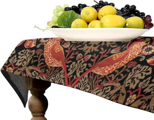 Miniatura 196 de Mantel Floral Retro de Pájaros, Diseño Original Bohemio William Morris Estampado Cubierta de Mesa para Hogar Picnic Fiesta Comedor Cocina William