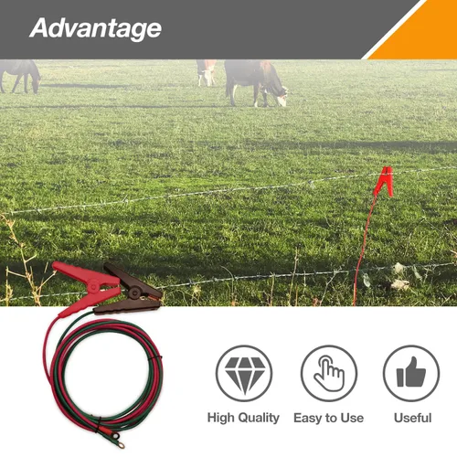 Miniatura 4 de Cables de salto de valla eléctrica de granja de 10 pies – Alambre de cobre estañado con clip de cocodrilo para Energizer a cerca de alambre