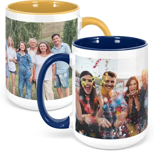 Miniatura 17 de Taza de café con foto personalizada, 11 onzas, color negro, con imagen envolvente, texto, taza de cerámica personalizada con imagen, taza