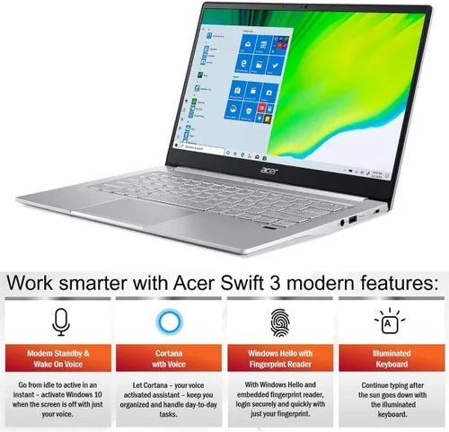 Miniatura 8 de Acer Swift 3 - Computadora portátil delgada y ligera, 14pulgadas, alta definición, IPS, AMD Ryzen 5 4500U, procesador Hexa-Core con gráficos Radeon