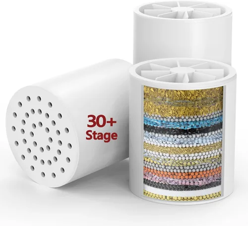 Miniatura 12 de Longriver Paquete de 4 cartuchos de repuesto de filtro de ducha universal de 33 etapas, purificador de agua dura que elimina cloro, metales pesados