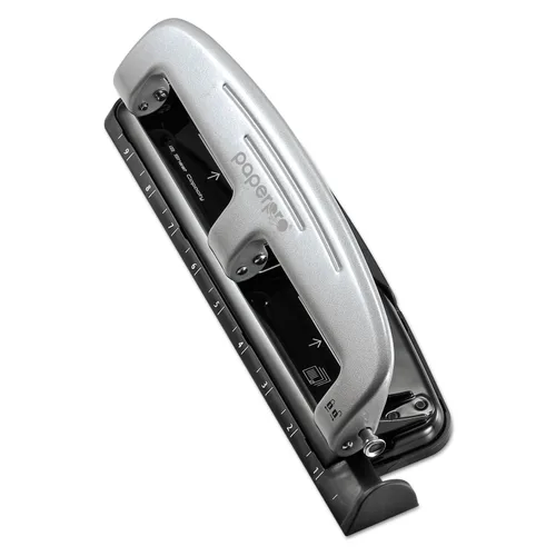 Miniatura 7 de Bostitch Oficina inPRESS 12 Perforadora de tres agujeros de esfuerzo reducido, plata/negro (2101)
