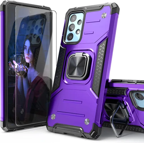 Miniatura 10 de Funda para Galaxy A52 5G con protector de pantalla, a prueba de caídas, ajuste delgado, con soporte para automóvil, funda protectora ligera