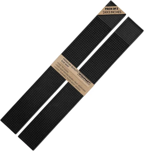Miniatura 11 de Juego de 2 alfombrillas de goma para barra, de 18 x 12 pulgadas, color negro, duraderas, antideslizantes, no tóxicas para barras, restaurantes