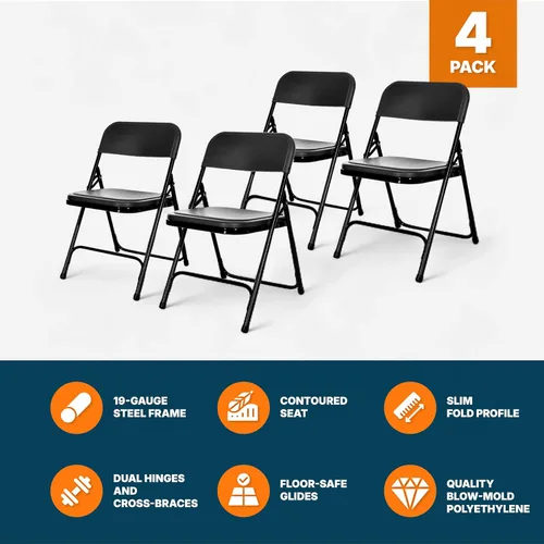 Miniatura 7 de OEF Furnishings OEF800 Series - Sillas plegables de plástico de alta resistencia, asientos ligeros y duraderos