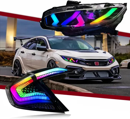 Miniatura 10 de T T-ABC Nuevas luces compatibles con Honda Civic 2006-2026, LX EX EXL Sport Touring Type R, lámpara híbrida de 8ª 10ª generación Accesorios