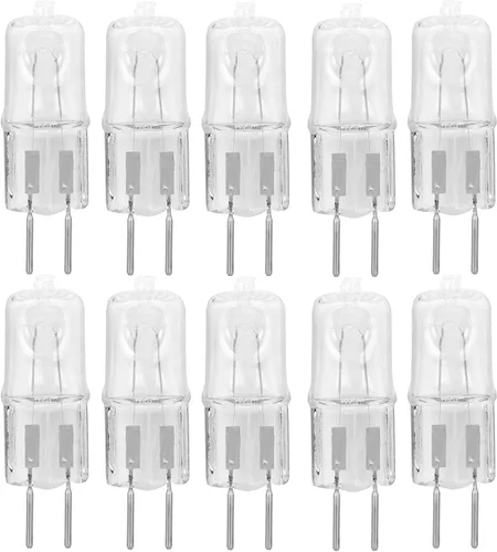 Paquete de 10 bombillas halógenas eléctricas, calentador de aceite, lente transparente, regulable, Q35/G5.3/CL/120V G5.3 JCD, 35 W, 120 voltios,