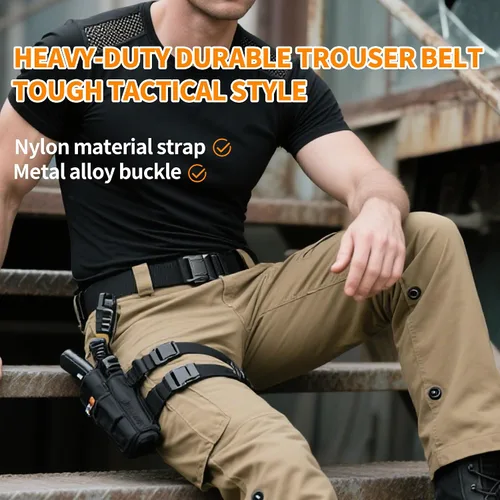Miniatura 2 de Cinturones de nailon de estilo militar ajustable para hombre con hebilla de metal