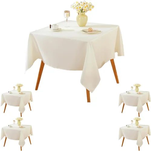 Miniatura 24 de Paquete de 5 Manteles Cuadrados 60 x 60 Pulgadas de Carbón, Mantel de Poliéster Lavable para Uso en Hogar, Fiesta, Boda o Restaurante.