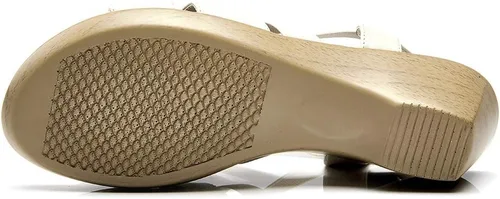Miniatura 4 de VJH confort Sandalias de cuña para mujer, sandalias planas casuales con plataforma elástica de flores