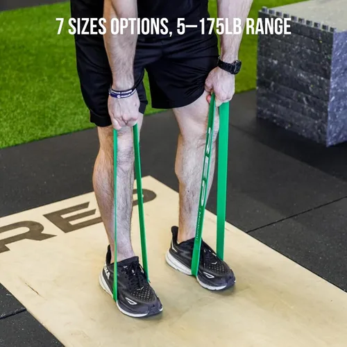 Miniatura 6 de REP Bandas de resistencia cortas de fitness para fuerza y acondicionamiento. Múltiples niveles de resistencia disponibles de 5 a 230 libras. Se