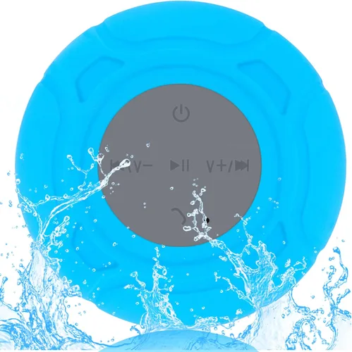 Parlante Bluetooth Impermeable para Ducha Portátil, Inalámbrico, Resistente al Agua, Manos Libres con Micrófono Integrado, Ventosa para Baño, Color