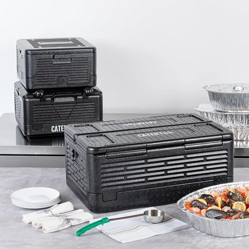 Miniatura 3 de Restaurantware -Cater Tek - Caja caliente de catering de 42 cuartos de galón, 1 bandeja portadora de alimentos aislada de carga superior - Capacidad