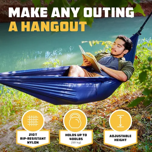 Miniatura 3 de Wise Owl Outfitters Hamaca de camping – Hamaca portátil de 500 libras con correas de árbol – viajes, mochileros, senderismo, equipo de campamento al