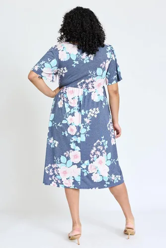 Miniatura 7 de Eloges - Vestido midi floral con manga mariposa para mujer, S-3X