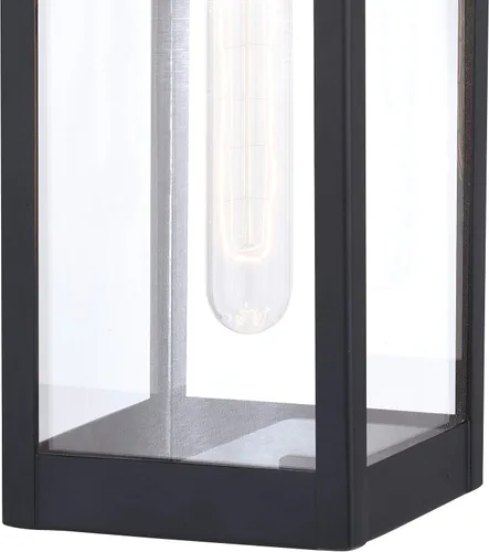 Miniatura 7 de VAXCEL Kinzie - Lámpara de porche para exteriores, 5 pulgadas de ancho x 14.25 pulgadas de alto, linterna negra para exteriores, moderna lámpara