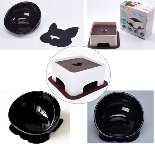 Miniatura 4 de Bulldog Bowl - Tazón de cerámica para perros – Plato para perros y gatos, cuenco de boca ancha para perros y mascotas, comedero inclinado estéril