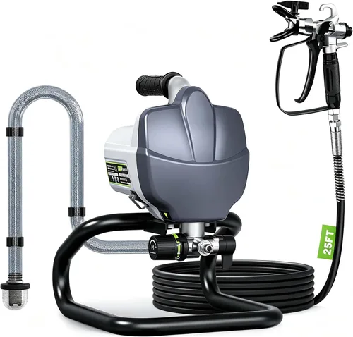 Pulverizador de pintura sin aire, pulverizador eléctrico de 780 W 3000 PSI para pintura de casas, sin adelgazamiento, mínimo exceso de spray, ideal