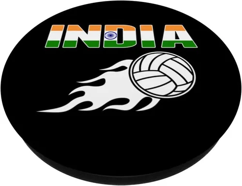 Miniatura 2 de India Volleyball Fans Jersey Pride Indian Flag Sport Lovers PopSockets Swappable PopGrip